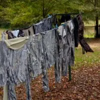 Hunting Clothes Hanging on the Clothesline
