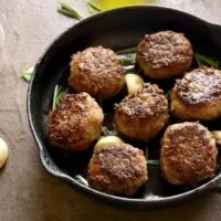 Several-Meatballs-Cooking-in-a-Skillet