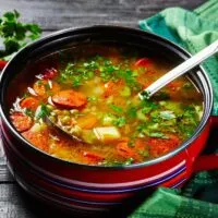 Watery Split Pea Soup in a Pot
