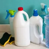 6 Various Homemade Bottles of Disinfectant or Other Cleaners