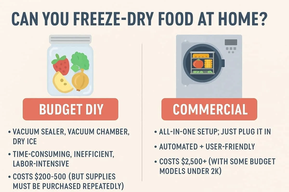 Freeze Drying DIY vs Commercial Pros and Cons Chart