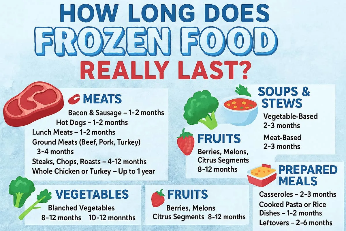 How long does frozen food really last infographic