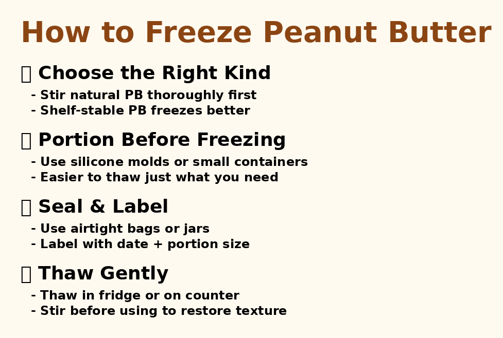 How to Freeze Peanut Butter Without Ruining the Texture - Survival Freedom