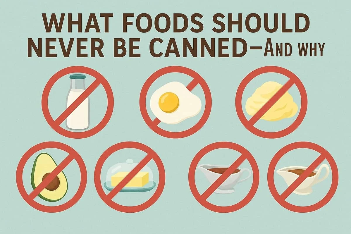 Image of foods that should never be canned