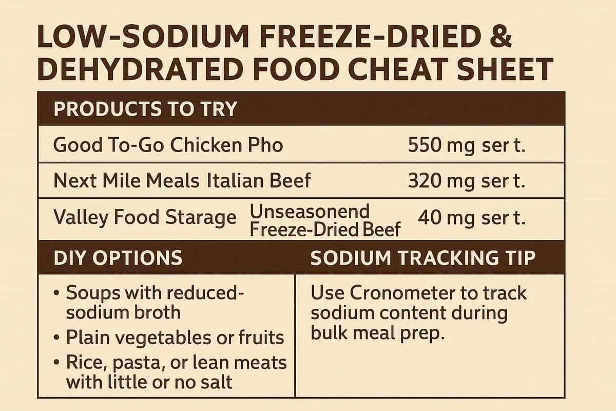 Low_Sodium_Freeze_Dried_Cheat_Sheet Infographic