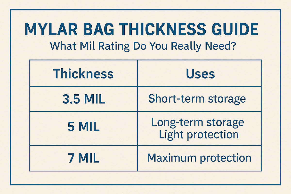 Mylar Bag Thickness Guide Chart What Mil Rating Do You Need