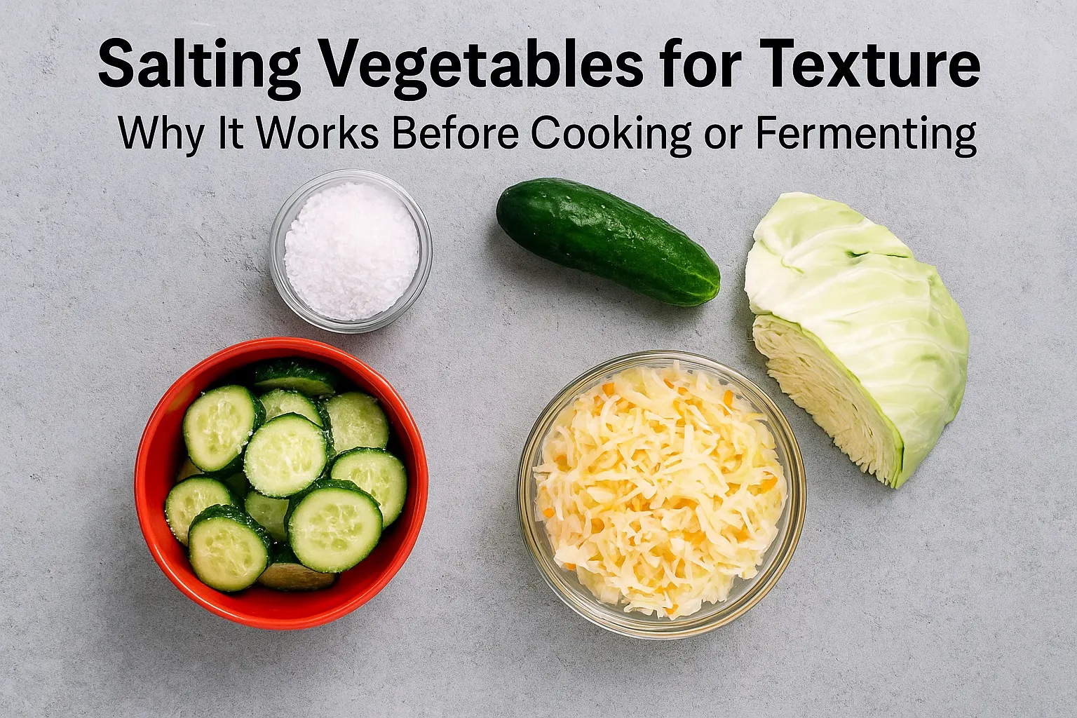 Salting vegetables for texture