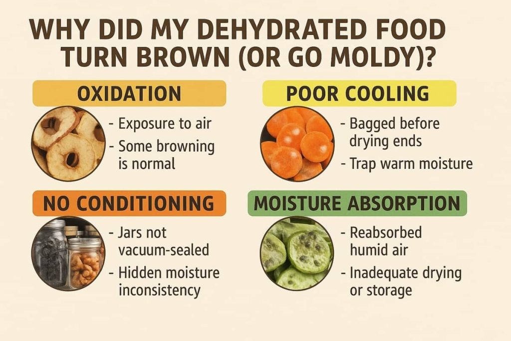 Why dehydrated food turns brown or gets moldy infographic